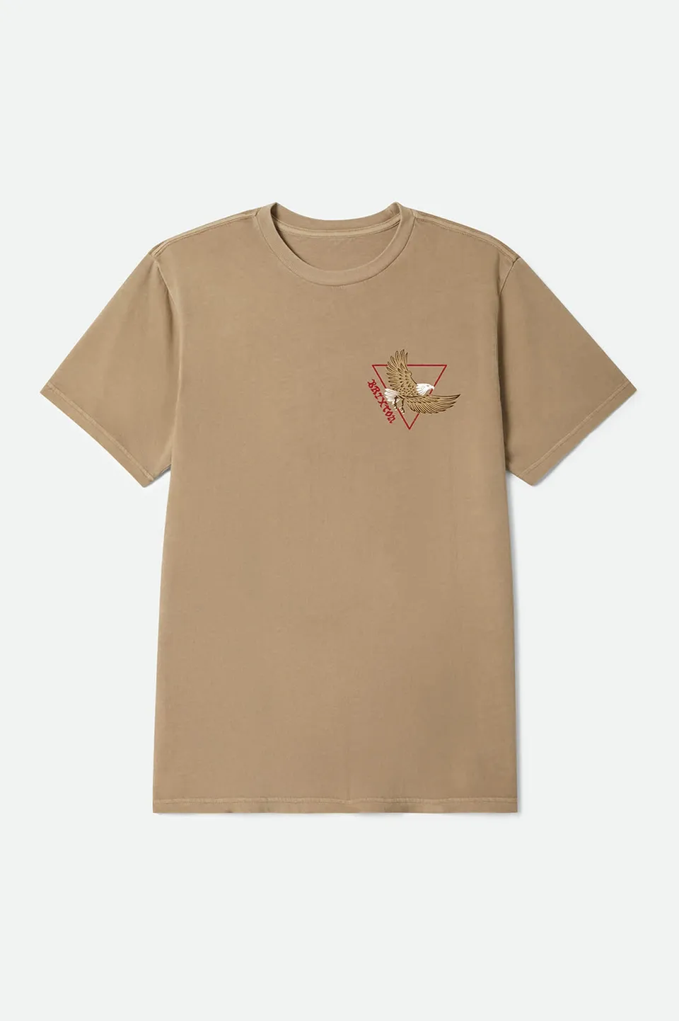 brixton-opal-standard-t-shirt-herren-taupe-adlerprint image 1