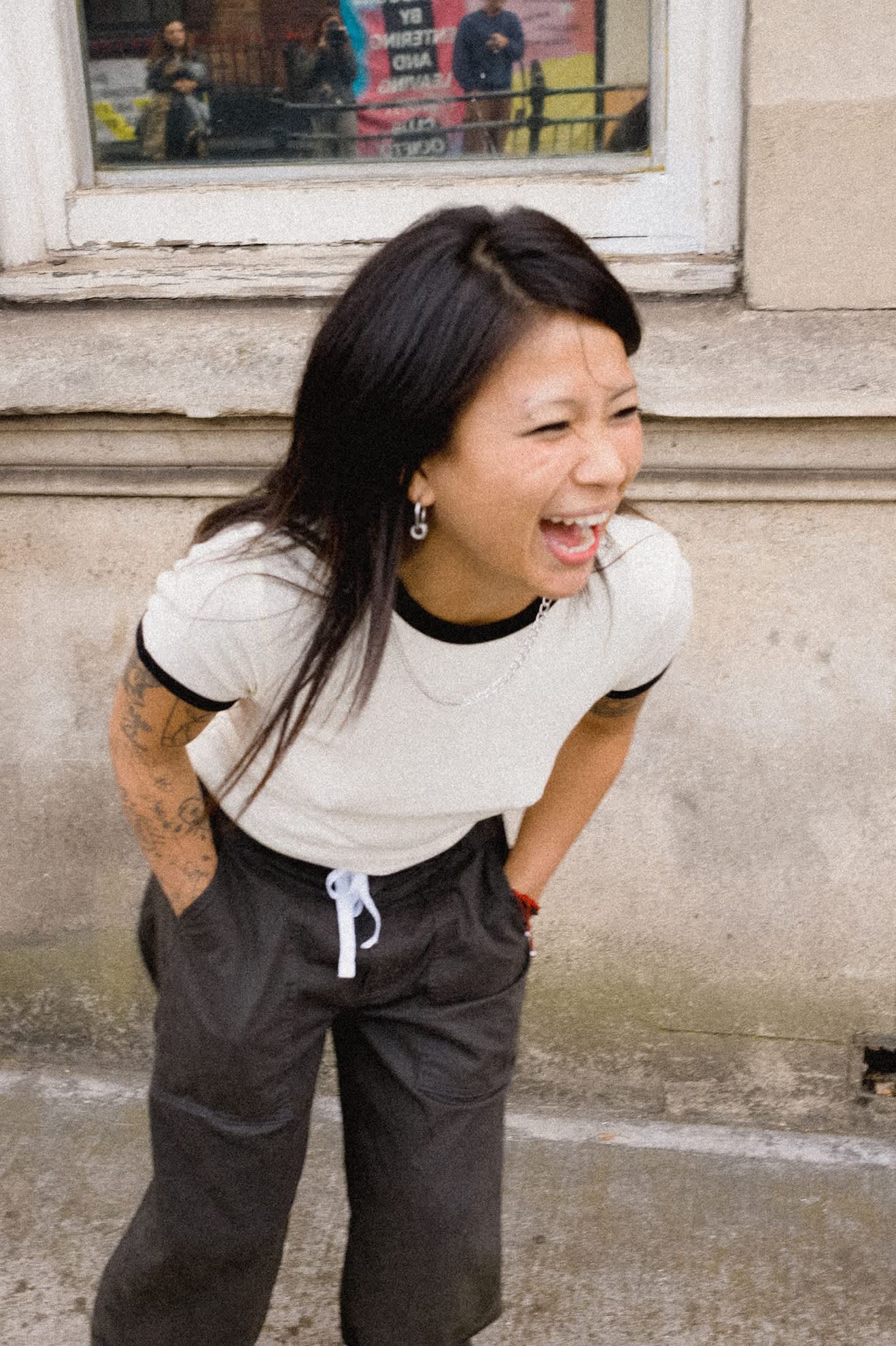 brixton-carefree-organic-ringer-t-shirt-off-white-black image 7