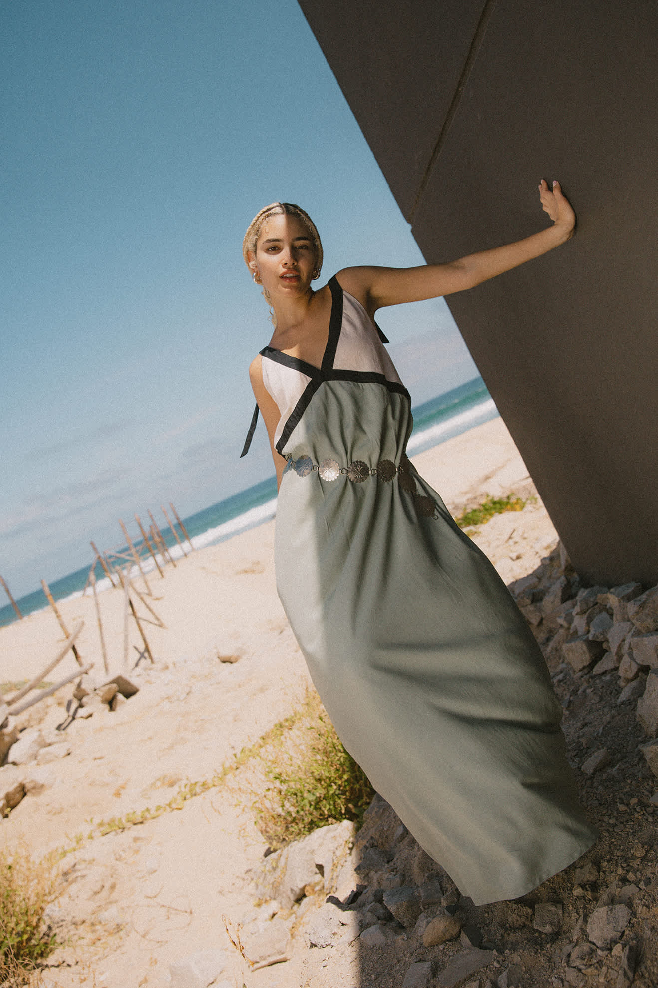 brixton-sunset-tie-slip-dress-kleid-sage-green-whitecap-viskose image 1