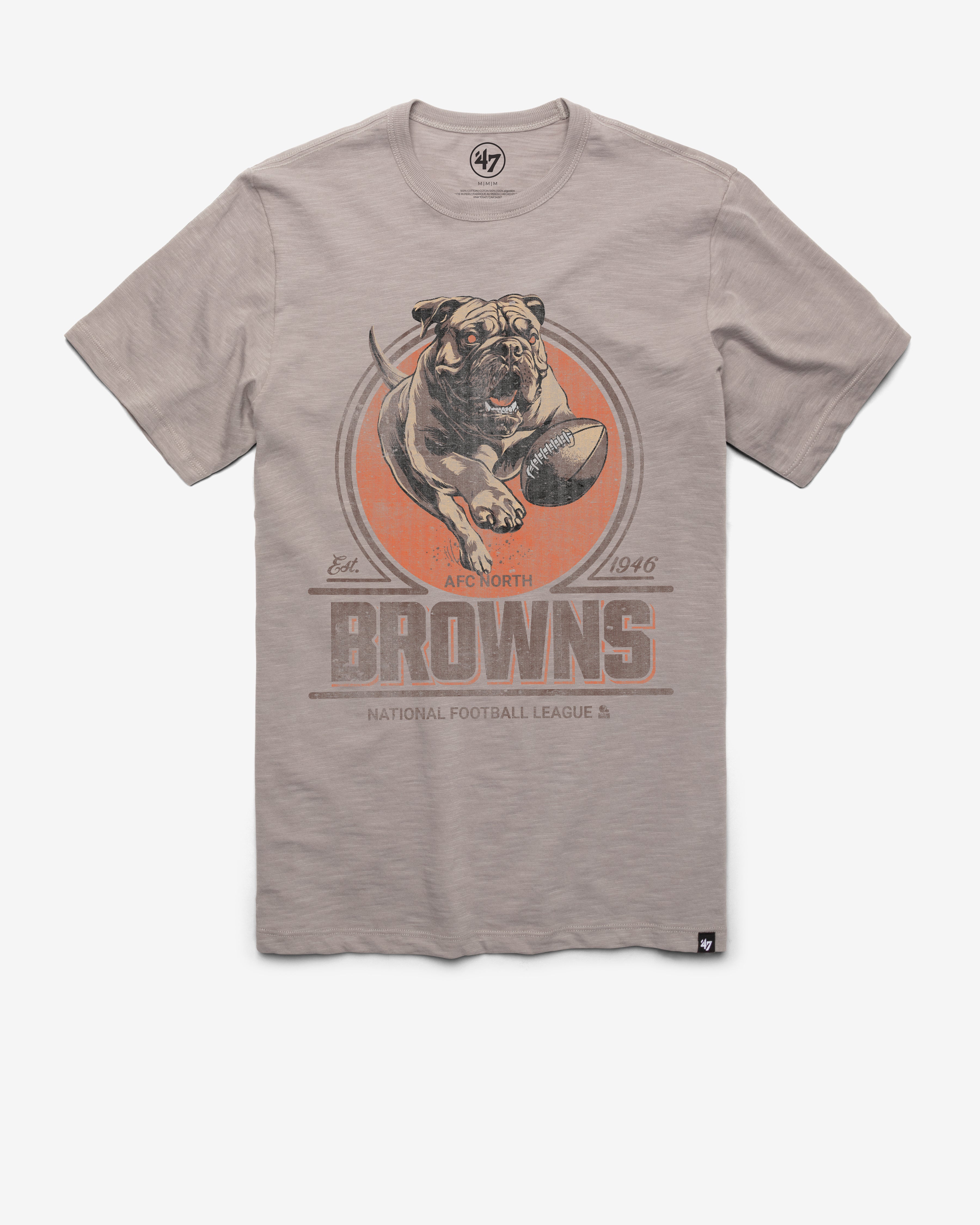 47-brand-scrum-browns-emblem-t-shirt-wolf-grey-vintage-baumwolle image 1