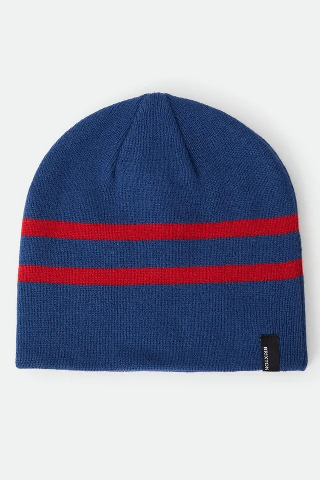 brixton-skully-beanie-m-tze-navy-red-stripe-o-s-fitted image 1