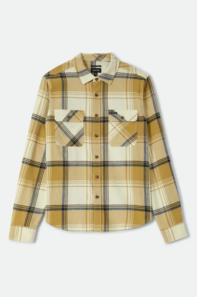 brixton-bowery-flanellhemd-yellow-dusted-ochre-baumwolle image 1