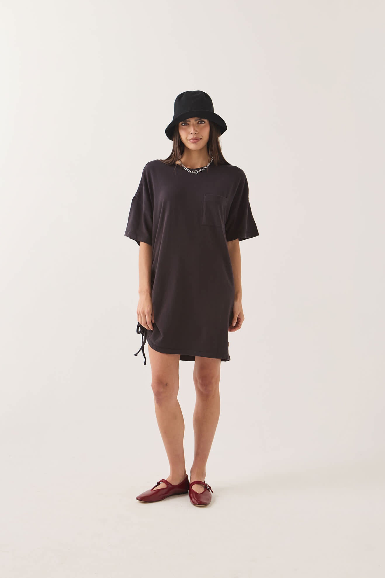brixton-carefree-t-shirt-kleid-schwarz-bio image 1