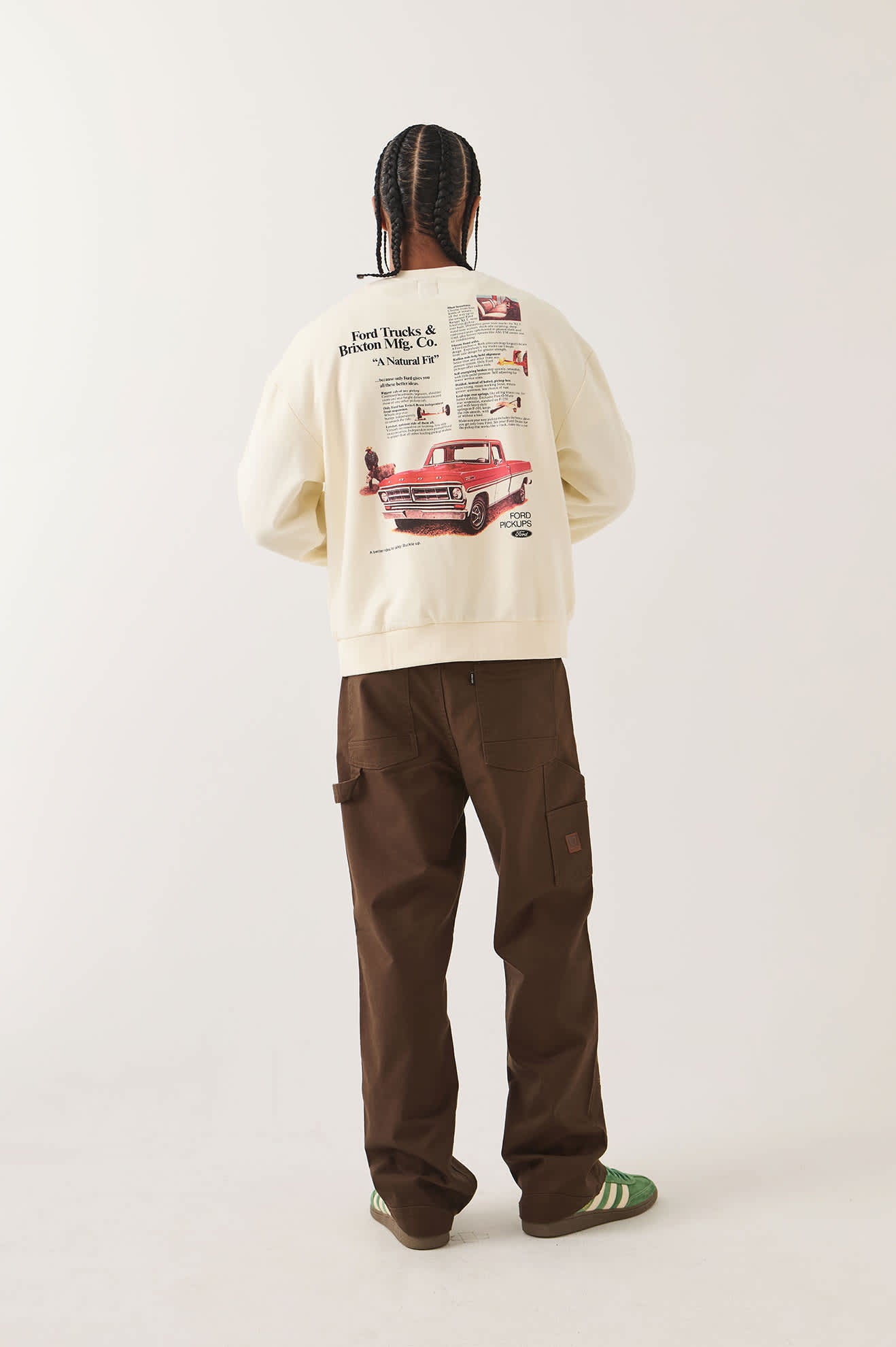 brixton-ford-71-pickup-crew-sweatshirt-wimbledon-white image 3