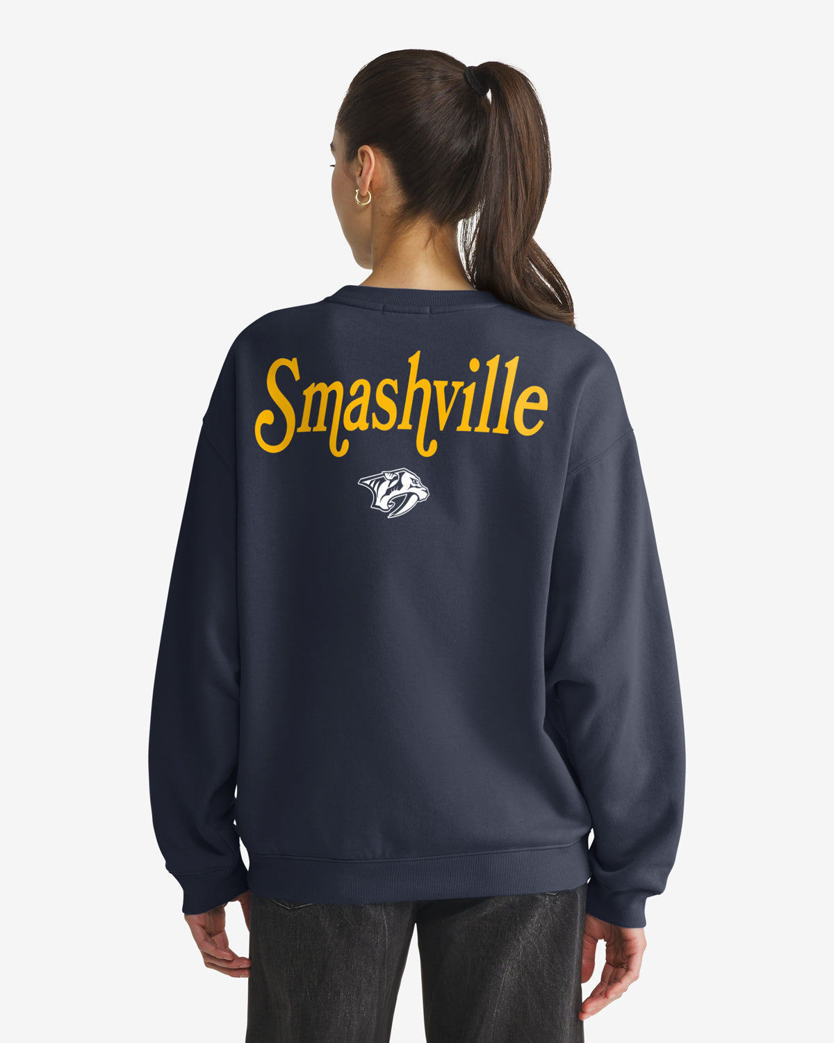 47-headline-crew-nashville-predators-shout-it-out-sweatshirt-navy image 1