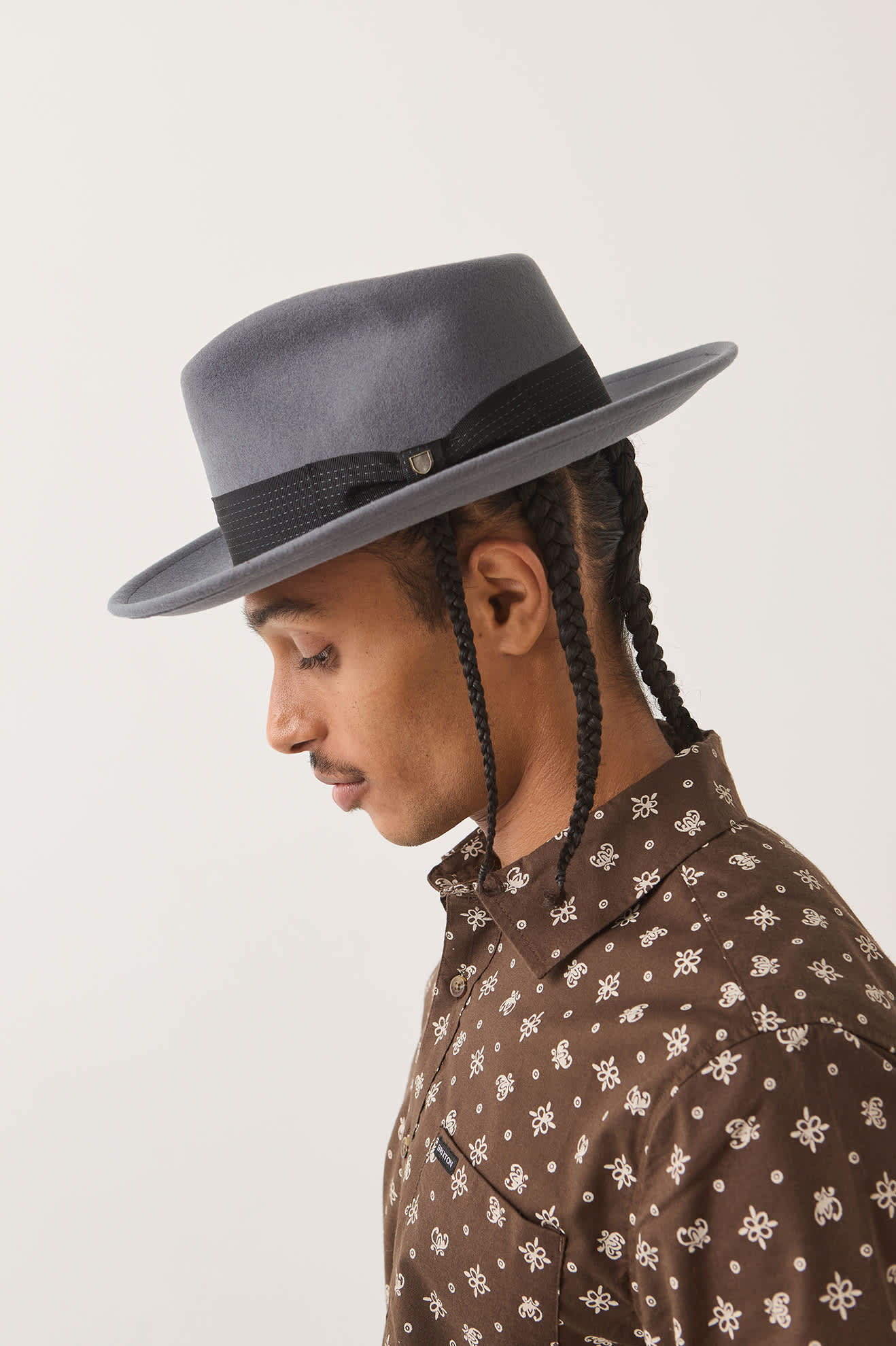 brixton-eames-fedora-future-grey-black-wollfilz image 3