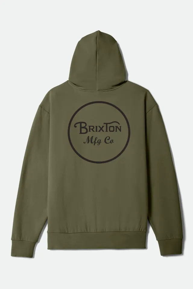 brixton-wheeler-hoodie-kapuzenpullover-army-black-baumwolle image 1