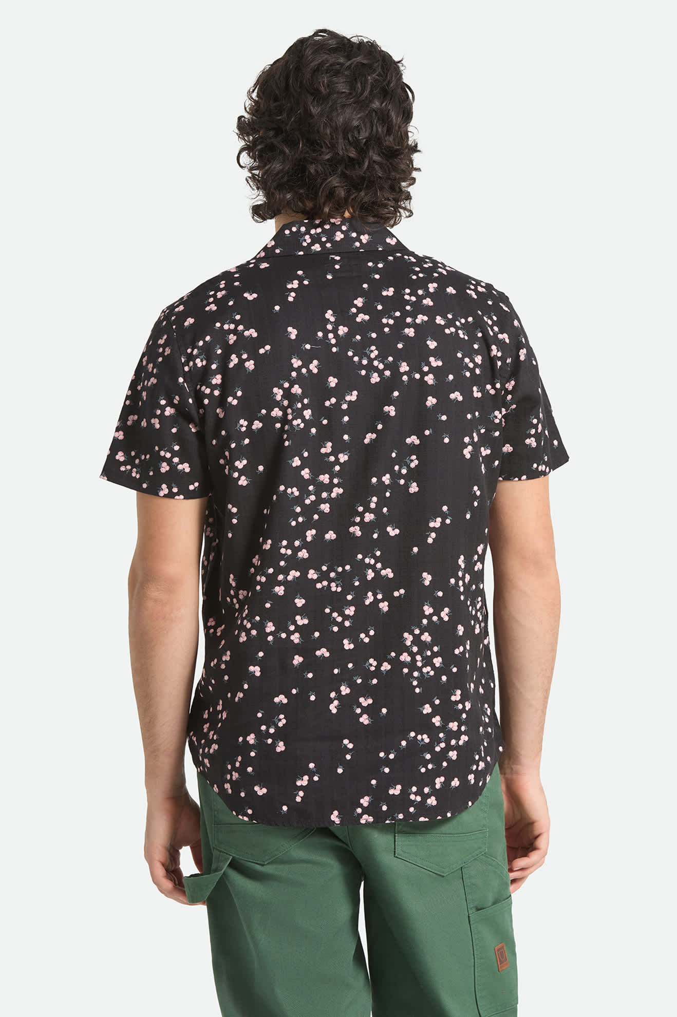 brixton-charter-slub-kurzarmhemd-black-pink-baumwolle image 3