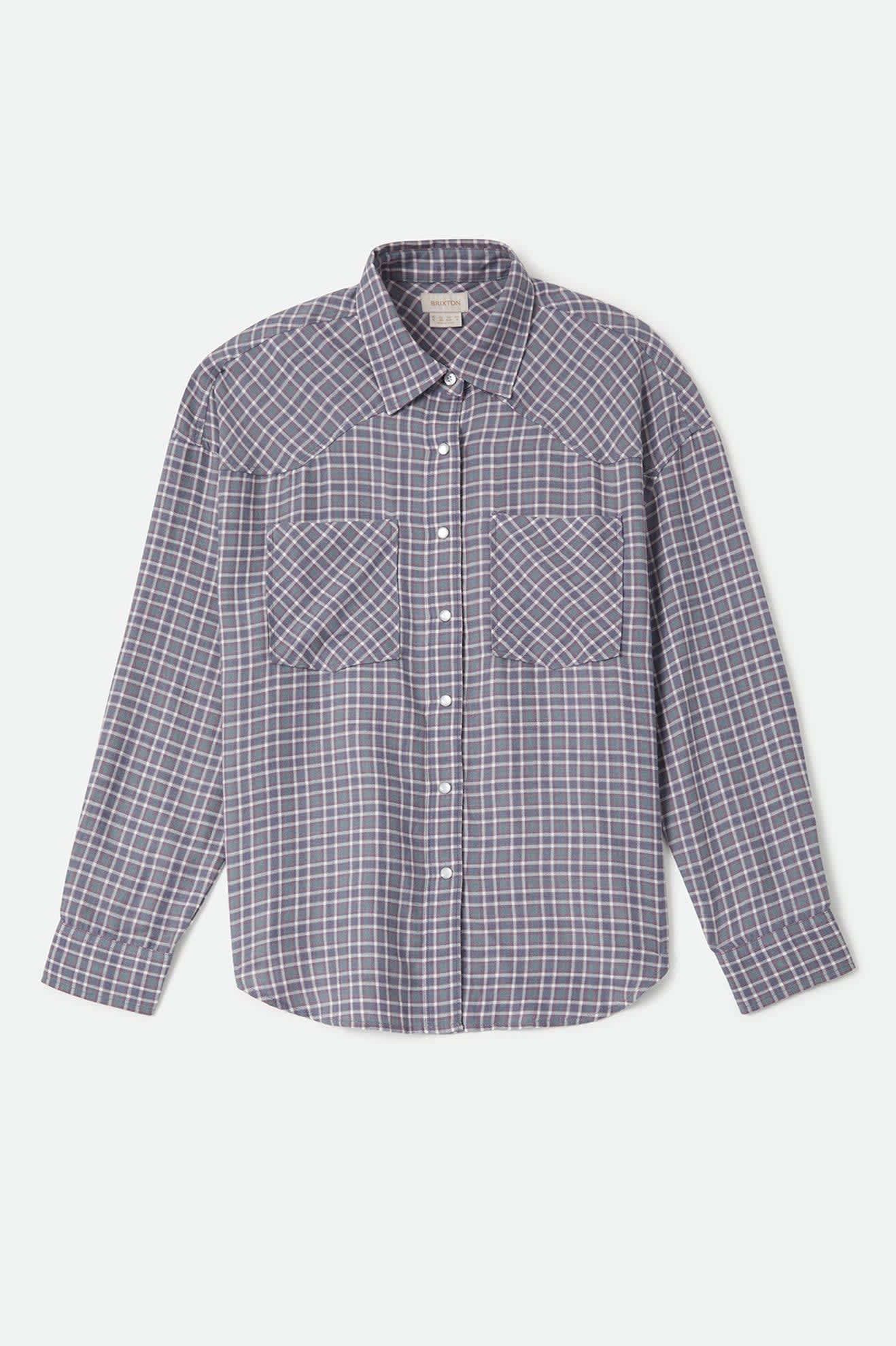 brixton-wayne-damen-hemd-soft-navy-plaid-karo image 2