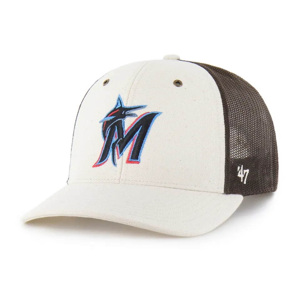 47-brand-miami-marlins-carhartt-trucker-cap-natural image 1