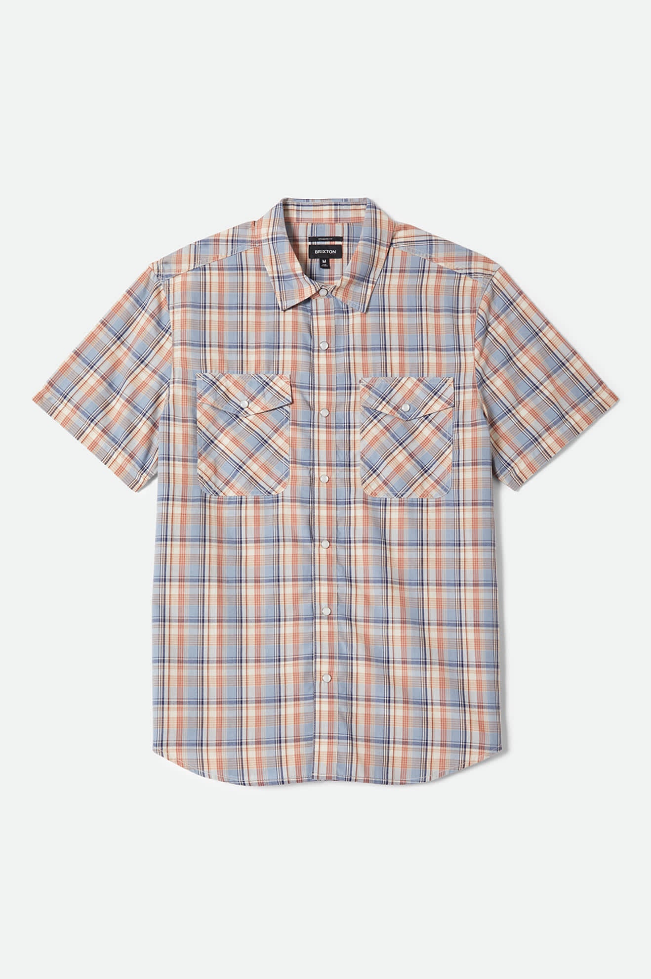 brixton-breezy-wayne-kurzarm-hemd-blue-multi-plaid-karo image 1