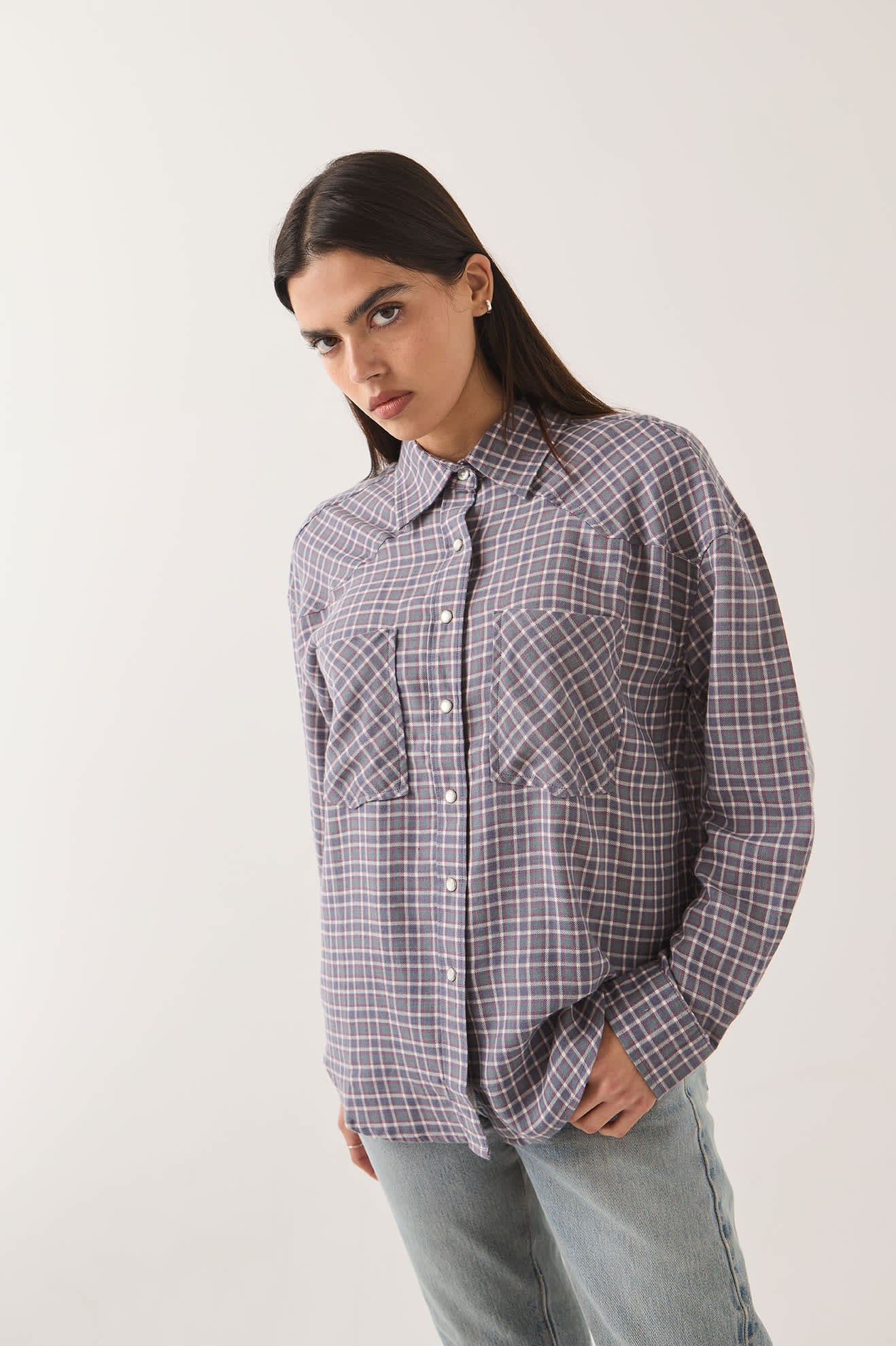 brixton-wayne-damen-hemd-soft-navy-plaid-karo image 1