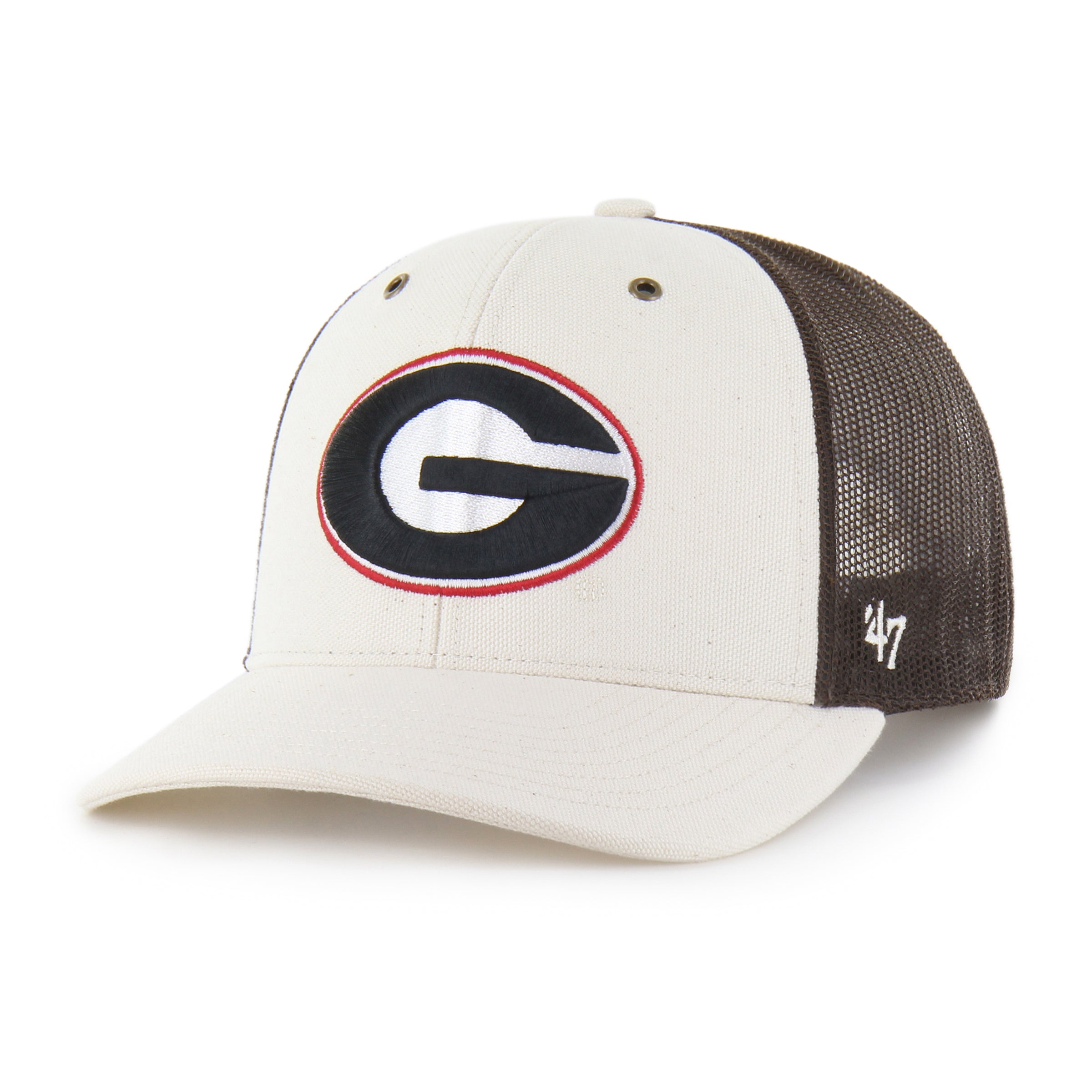 47-brand-georgia-bulldogs-carhartt-trucker-cap-natural-snapback image 1