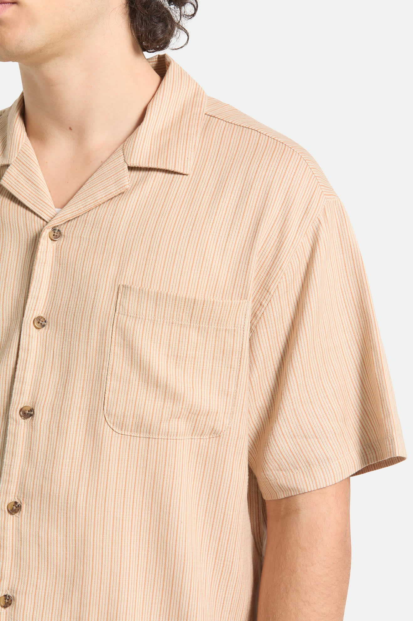 brixton-bunker-slub-kurzarmhemd-italian-clay-stripe image 5