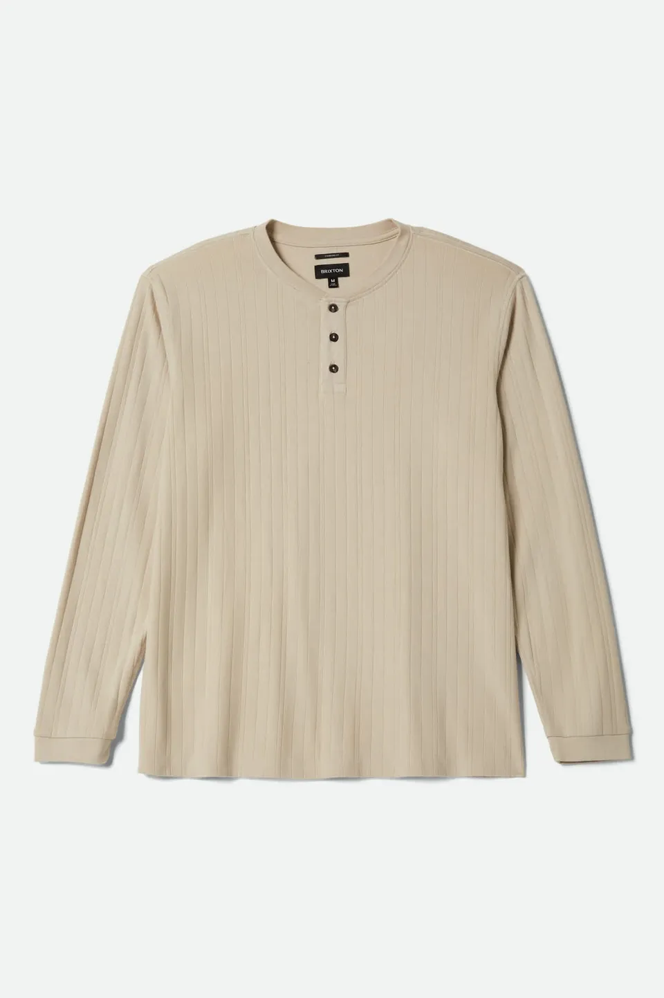 brixton-vintage-ribbed-henley-langarm-beige-baumwolle image 1