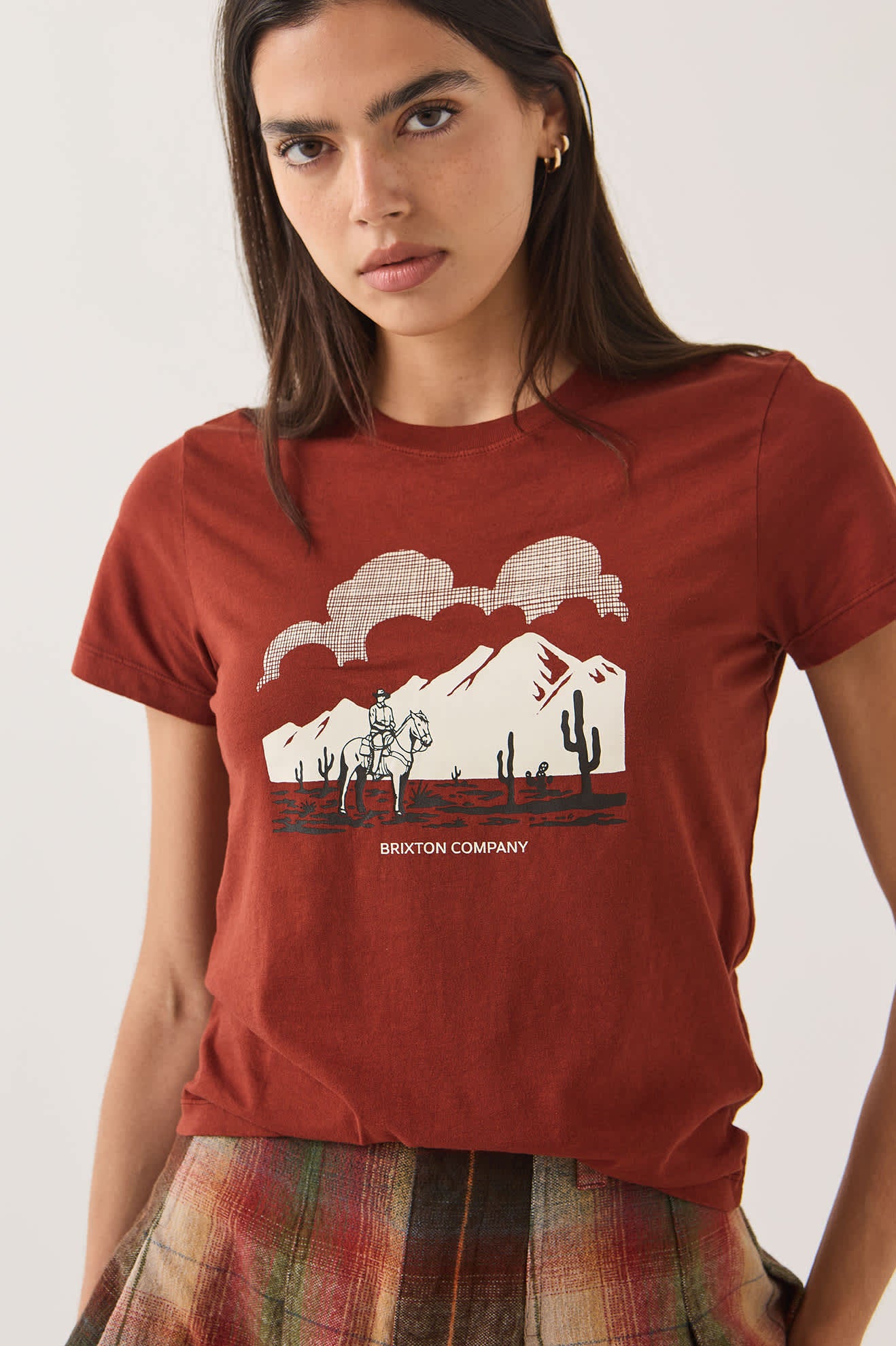 brixton-great-springs-slim-t-shirt-dark-brick-damen image 5