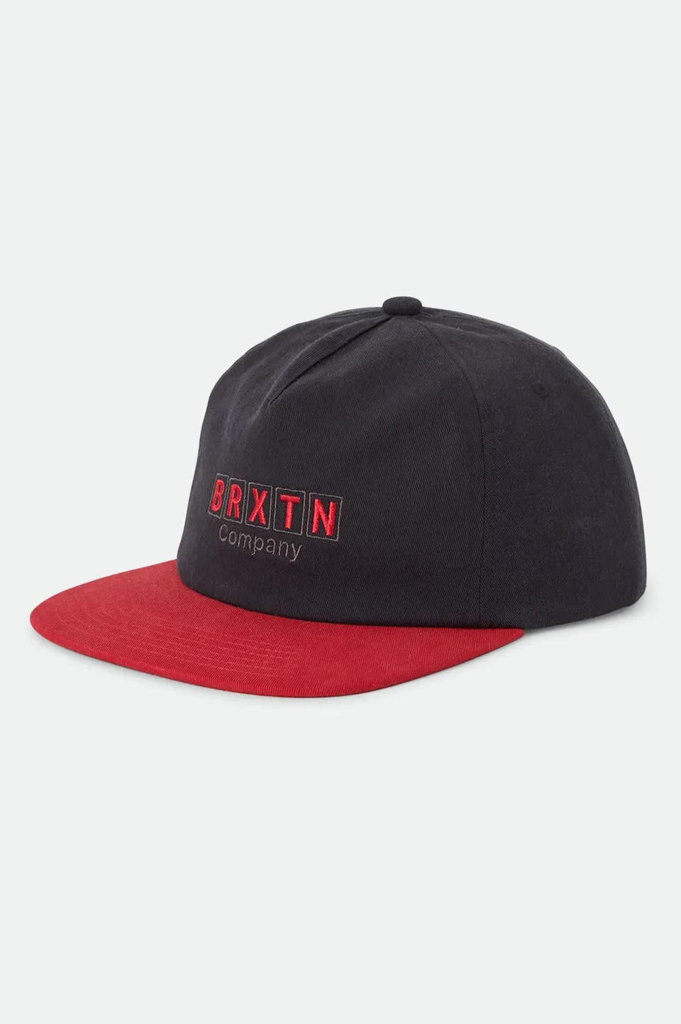 brixton-blocked-snapback-cap-schwarz-rot-baumwolle image 1