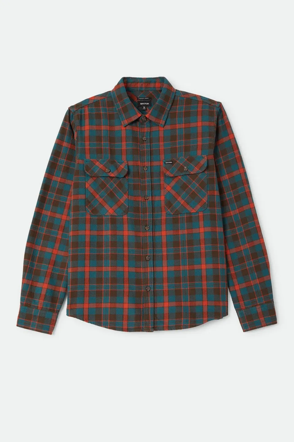 brixton-bowery-flanellhemd-walnut-brown-ultra-marine image 1