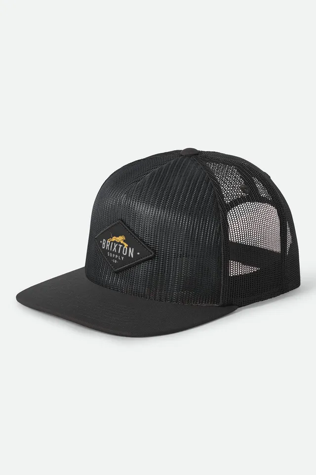brixton-leaper-trucker-cap-black-black-mesh-snapback image 1