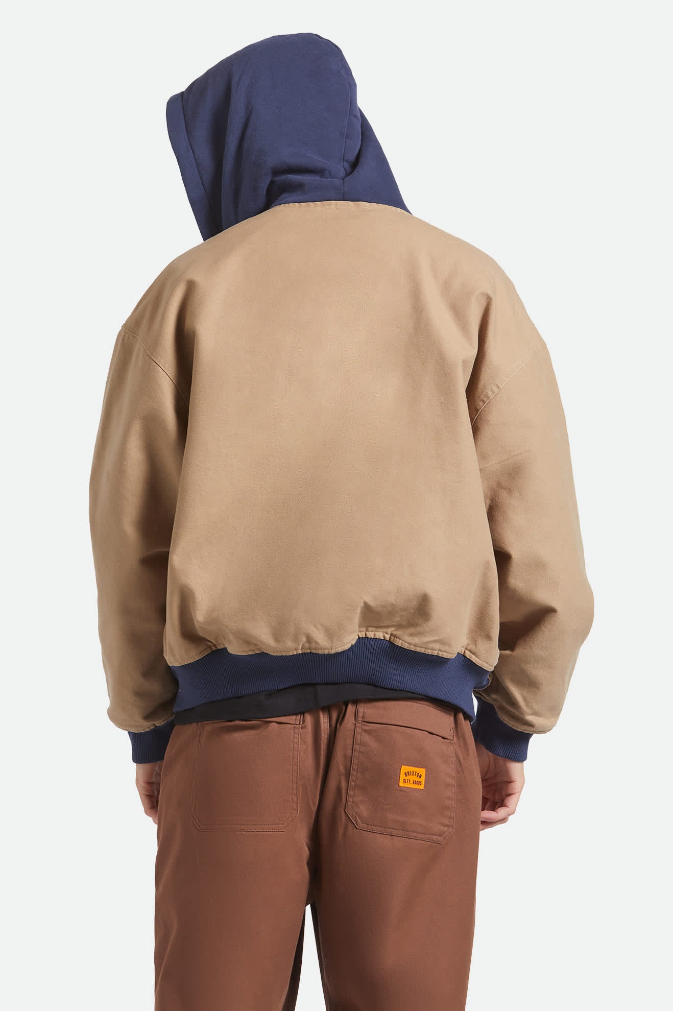 brixton-canvas-hooded-bomber-jacke-khaki-kapuze image 5