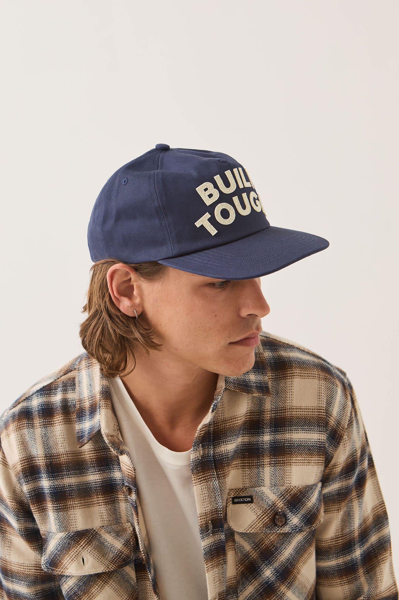 brixton-ford-built-tough-snapback-cap-navy-baumwolle image 3