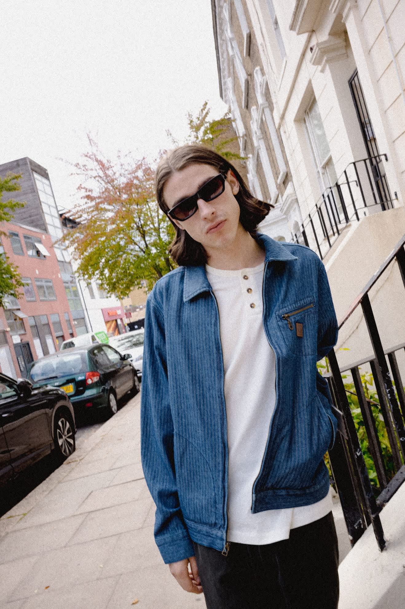 brixton-mechanic-garage-zip-jacke-indigo-herringbone-canvas image 7