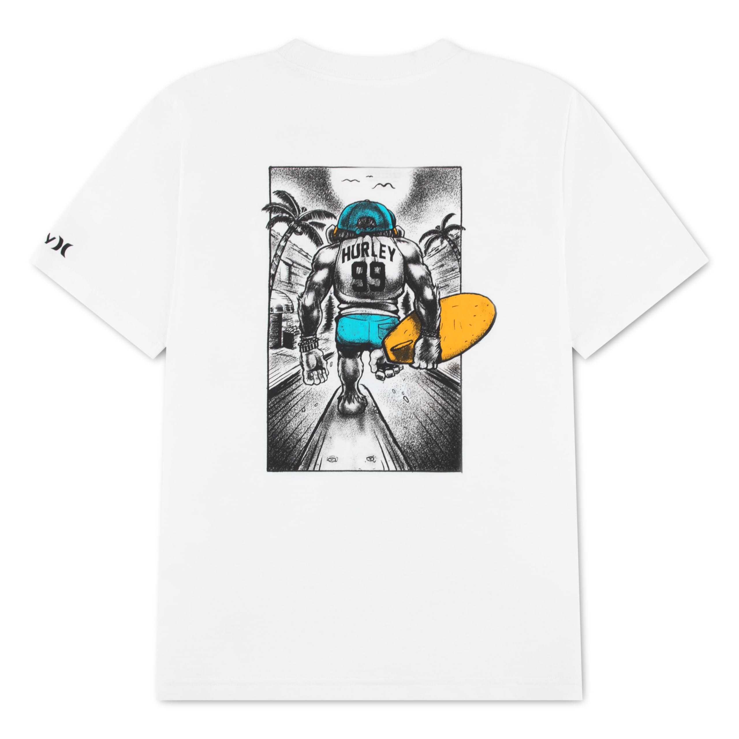 hurley-89060-grafik-t-shirt-kinder-blau-kurzarm image 2