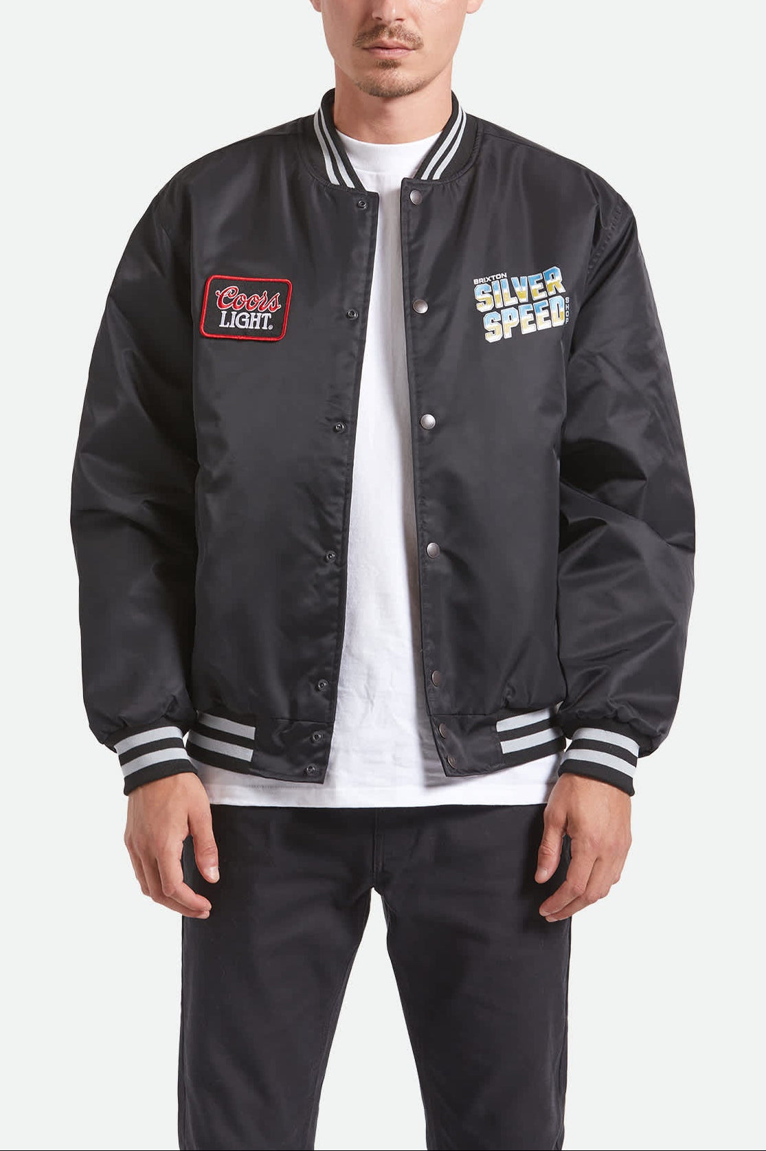 brixton-coors-light-silver-speed-shop-jacke-schwarz-silber image 4