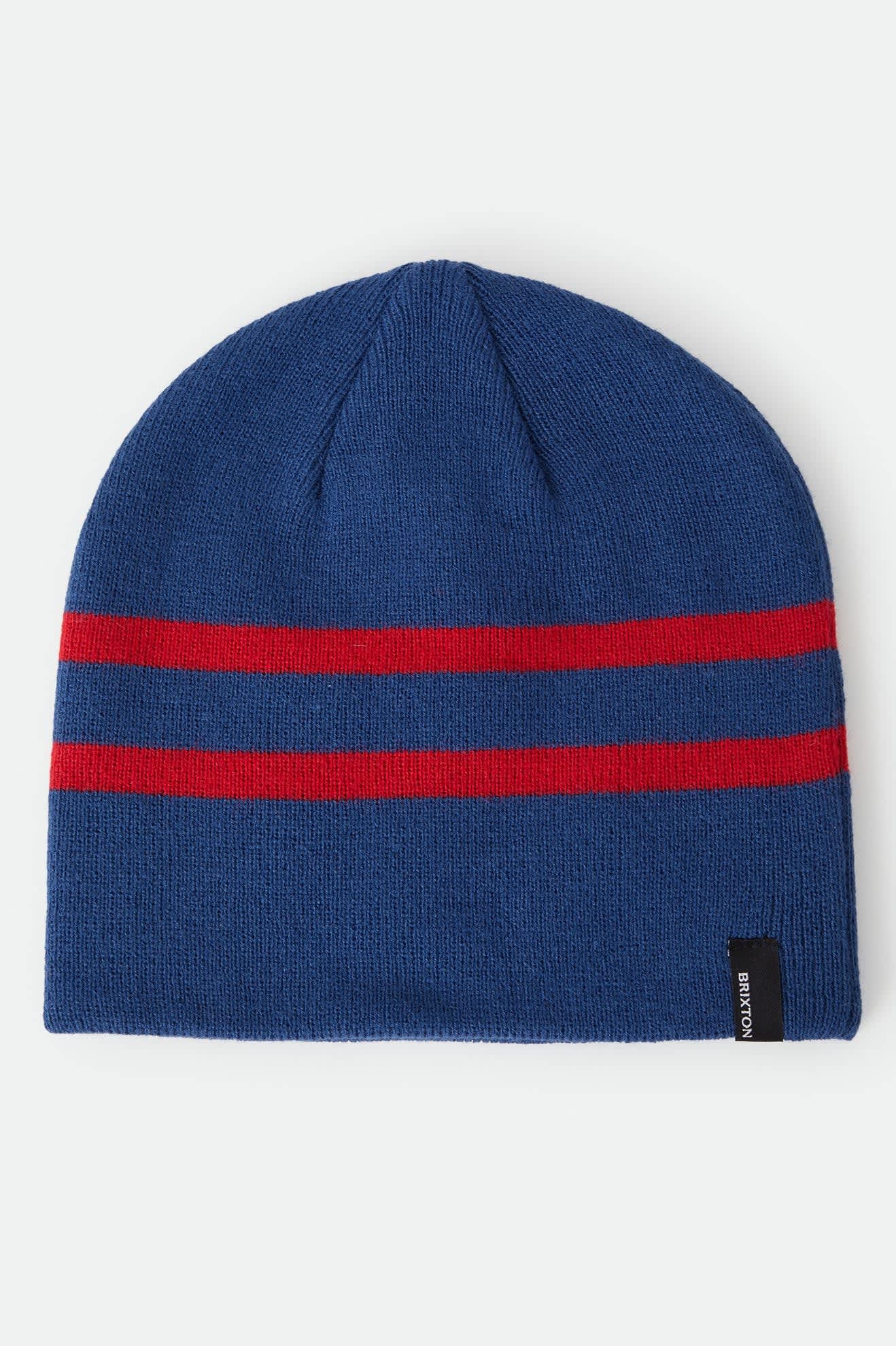 brixton-skully-beanie-m-tze-navy-red-stripe-o-s-fitted image 1