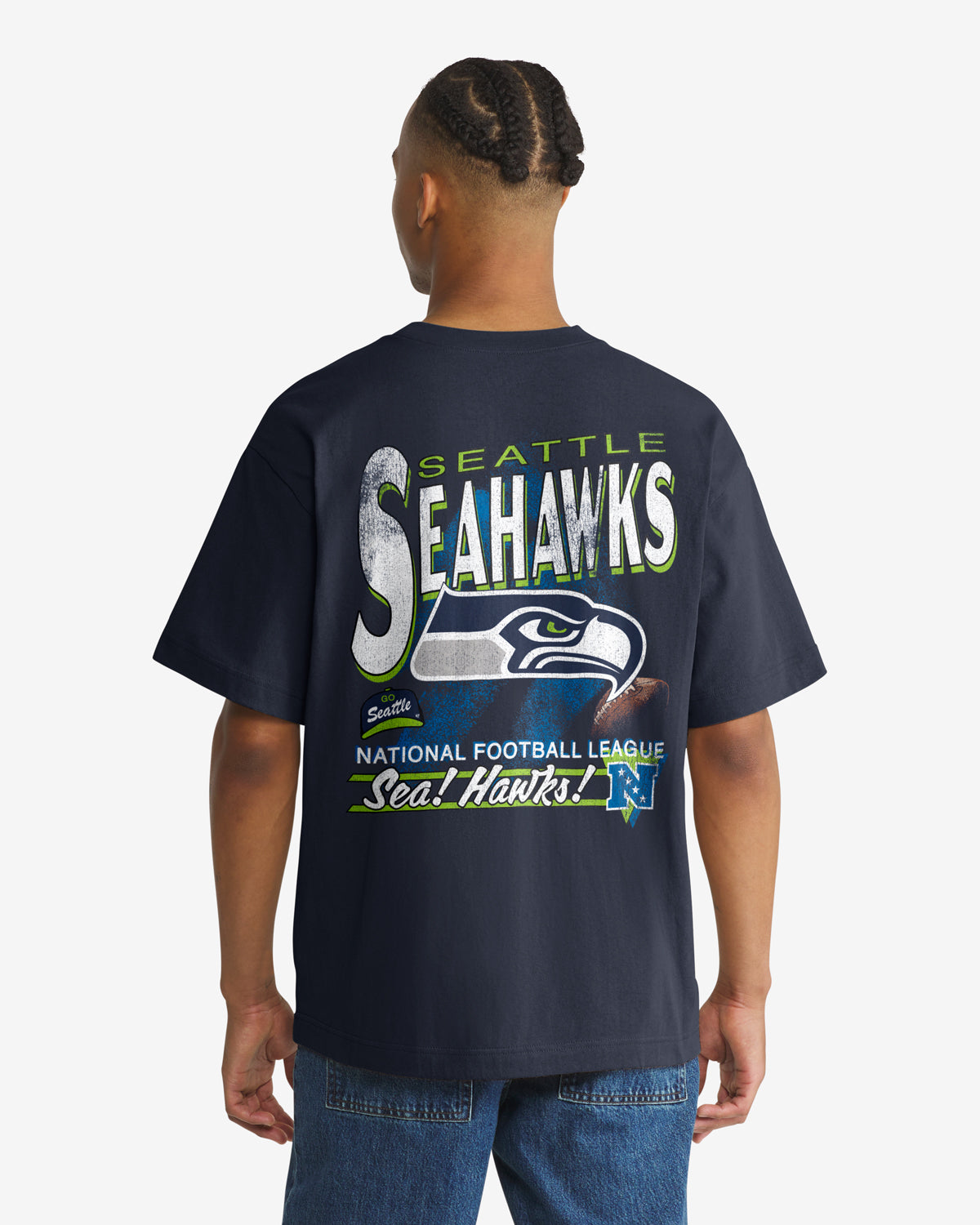 47-brand-seahawks-under-bar-foundation-t-shirt-navy image 1