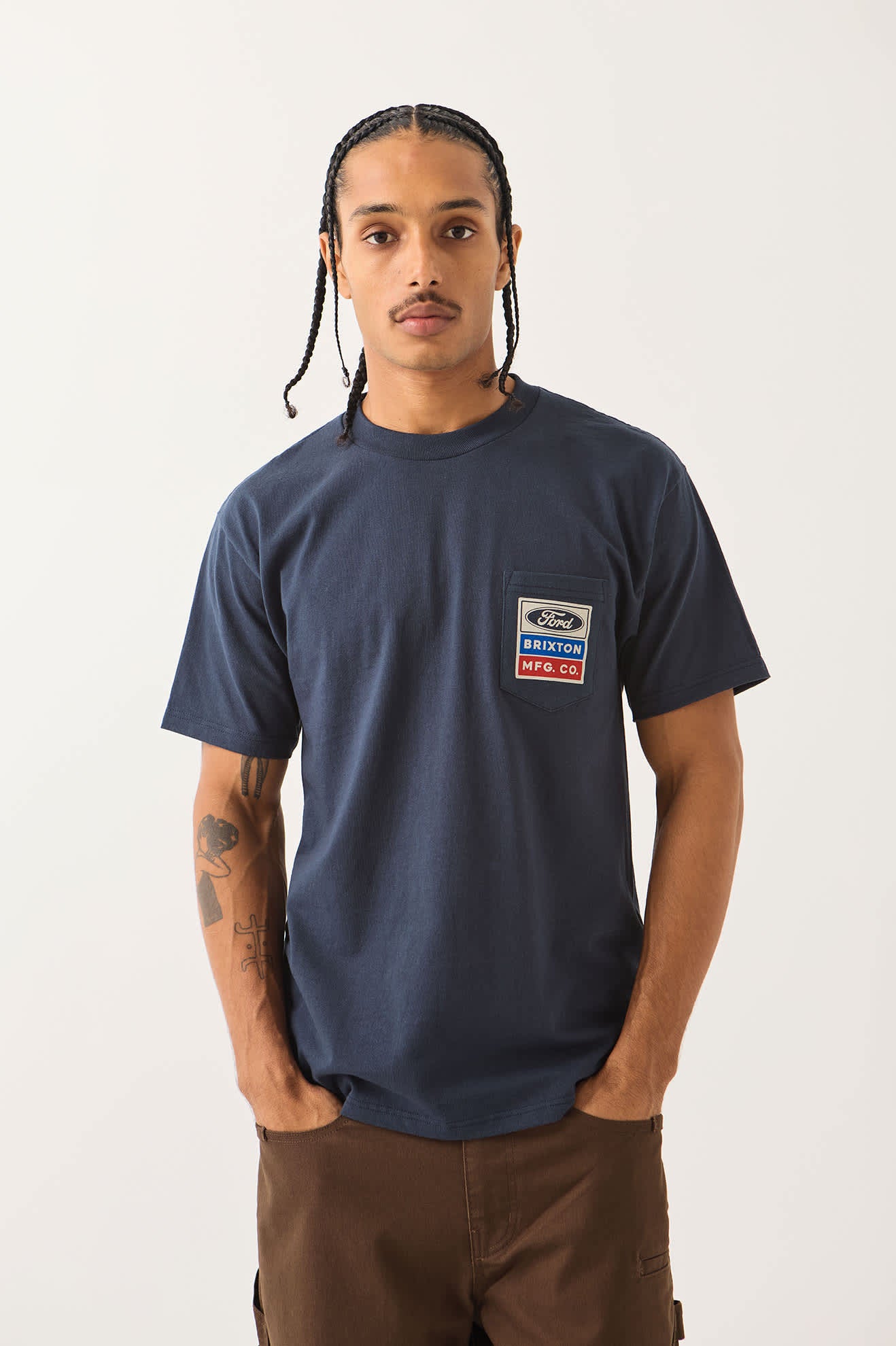 brixton-ford-service-dept-pocket-t-shirt-american-navy image 2