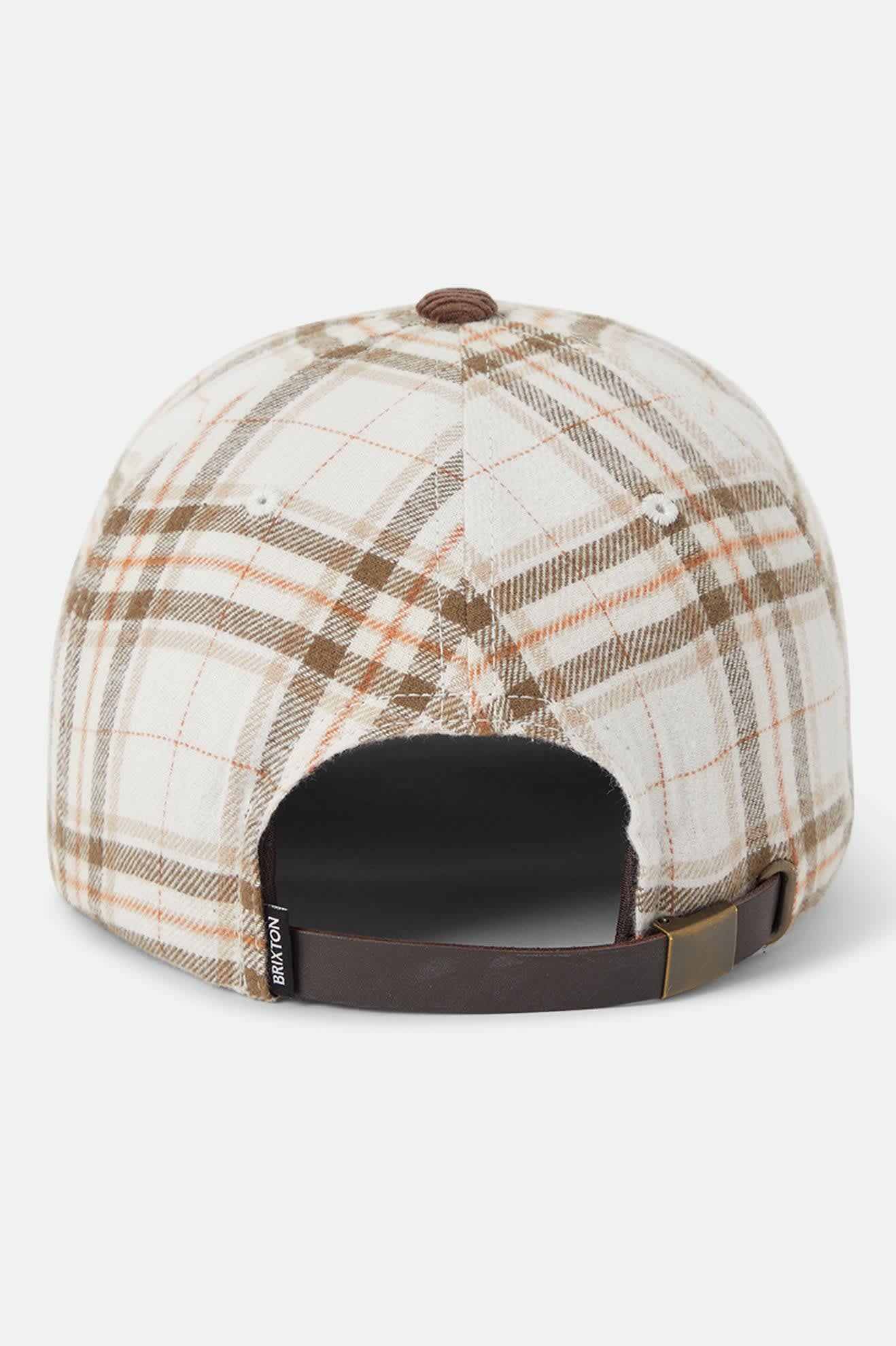 brixton-big-b-cap-whitecap-plaid-brown-cord-verstellbar image 2