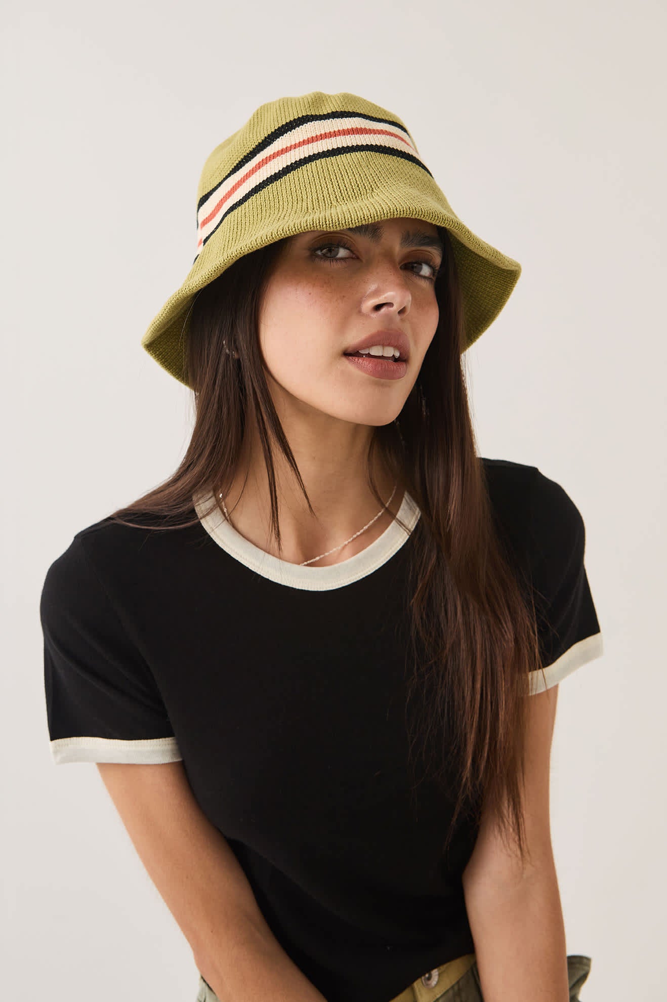 brixton-redding-bucket-hat-green-multi-stripe-packable image 5