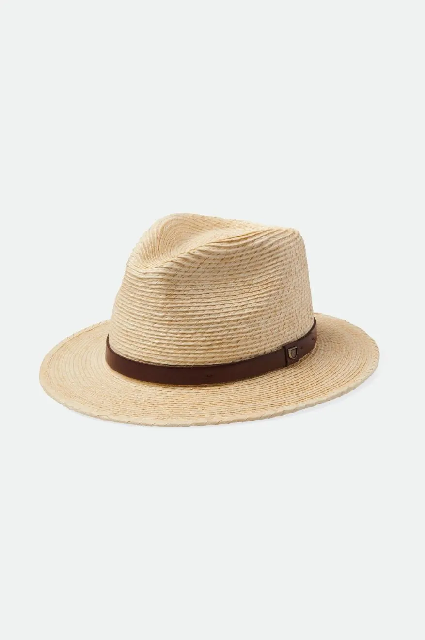 brixton-messer-straw-fedora-natural-brown-strohhut image 1