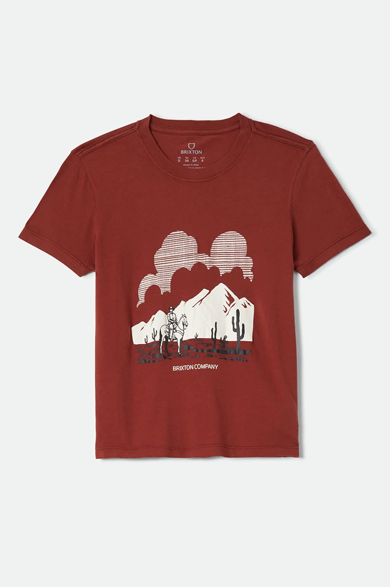 brixton-great-springs-slim-t-shirt-dark-brick-damen image 2