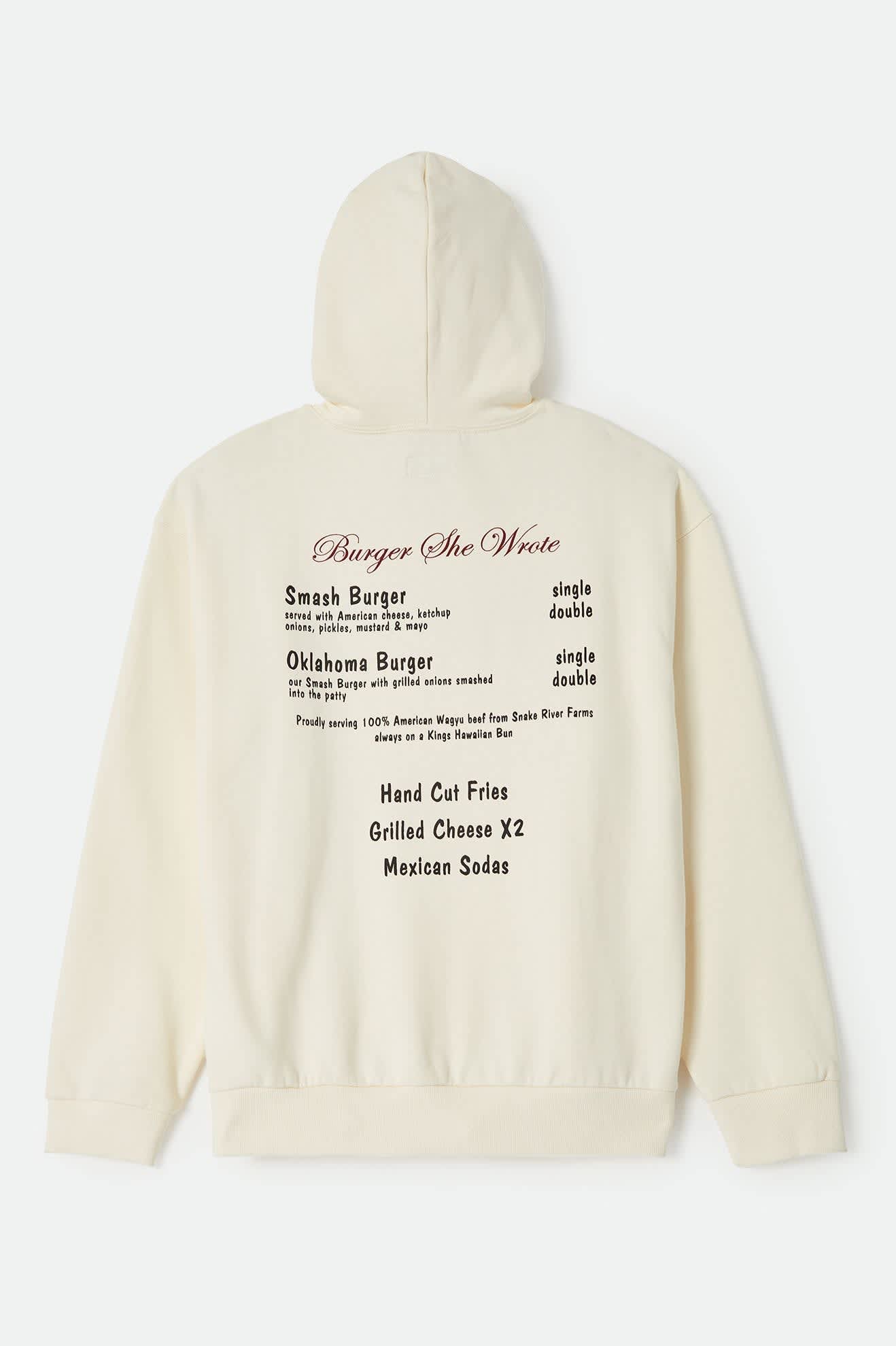 brixton-burger-she-wrote-hood-natural-beige-hoodie image 5