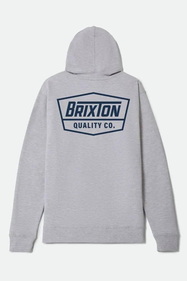 brixton-regal-hoodie-grau-mit-backprint-und-kapuze image 1