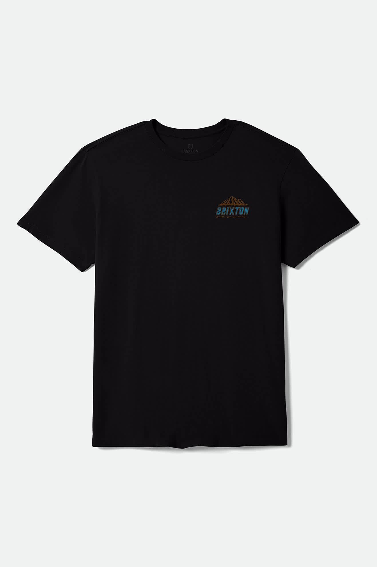 brixton-madden-t-shirt-black-worn-wash-pferd-print image 1