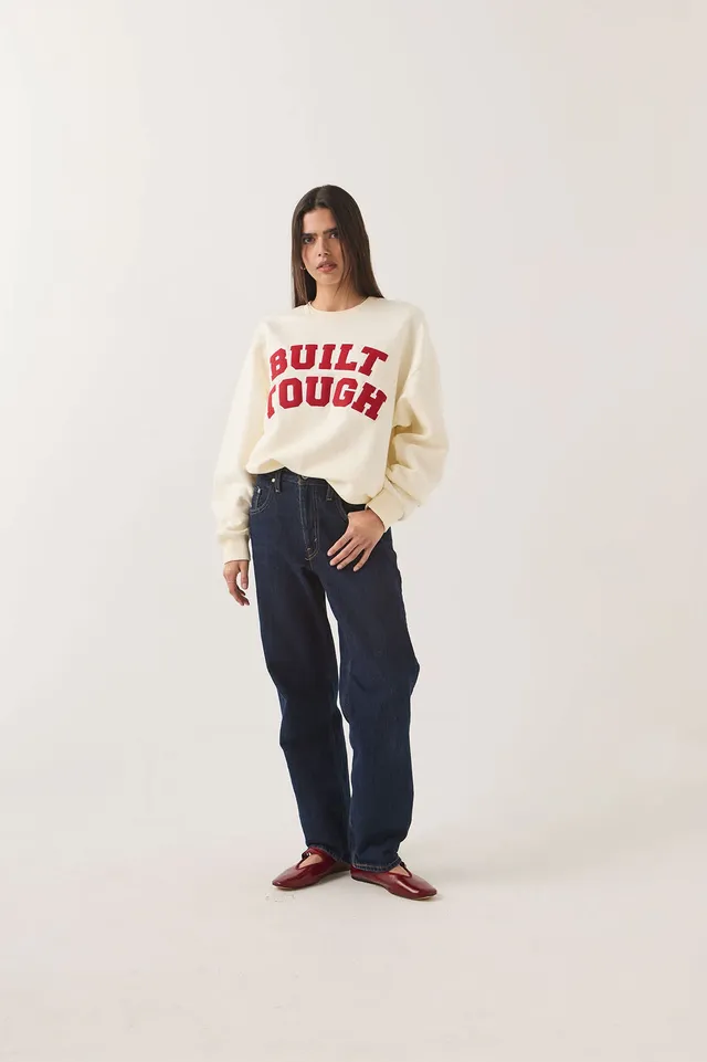 brixton-ford-built-tough-crew-sweatshirt-wimbledon-white image 1