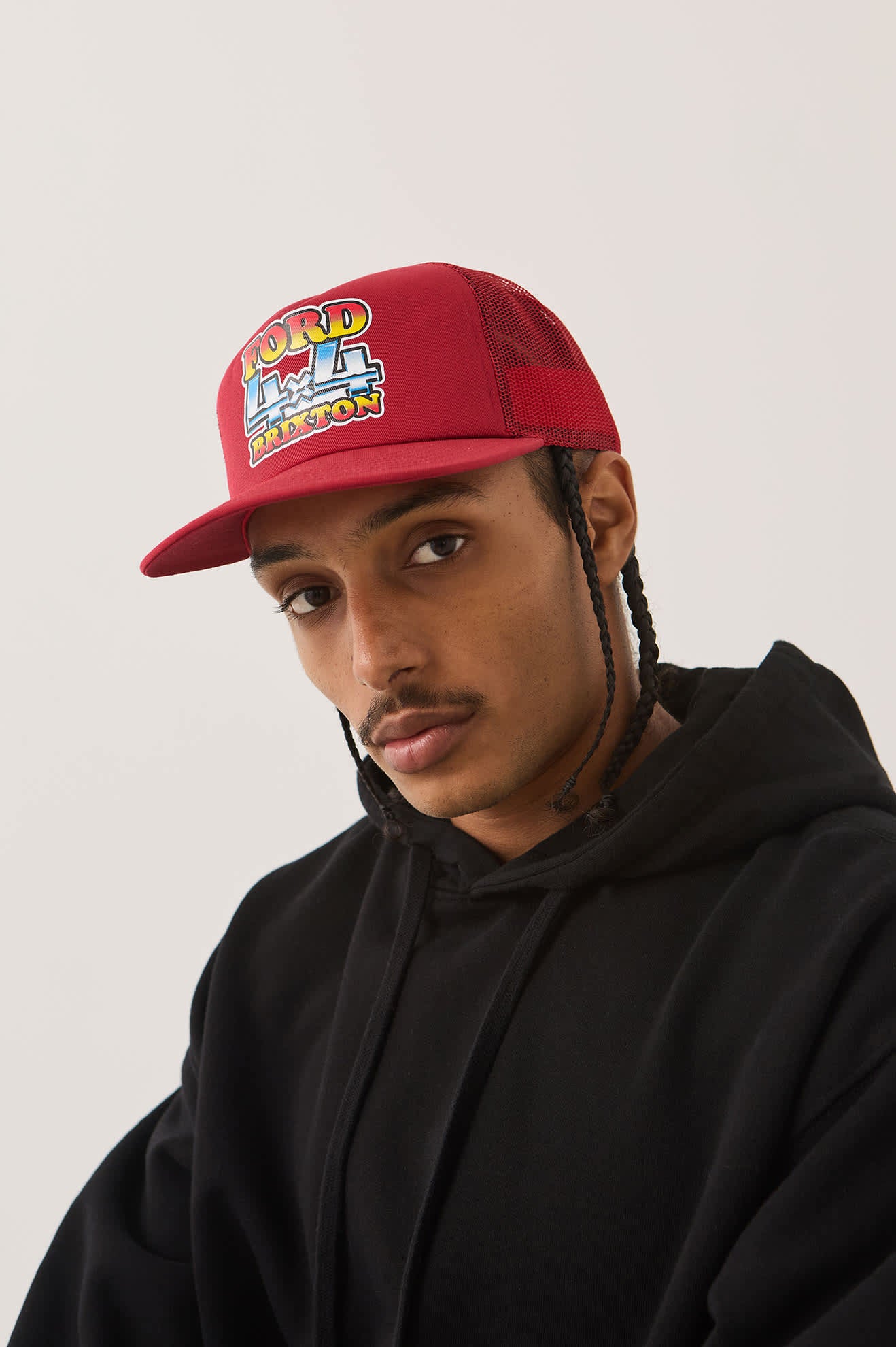 brixton-ford-4x4-chrome-trucker-cap-rangoon-red-verstellbar image 2