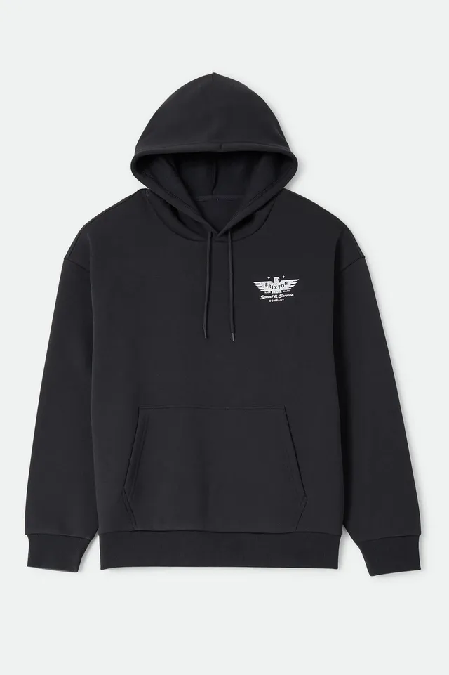 brixton-ewing-hood-black-hoodie-baumwolle-290g image 1