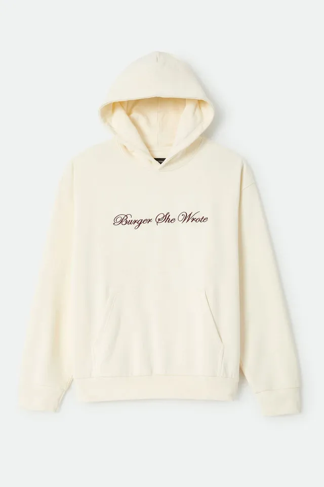 brixton-burger-she-wrote-hood-natural-beige-hoodie image 1