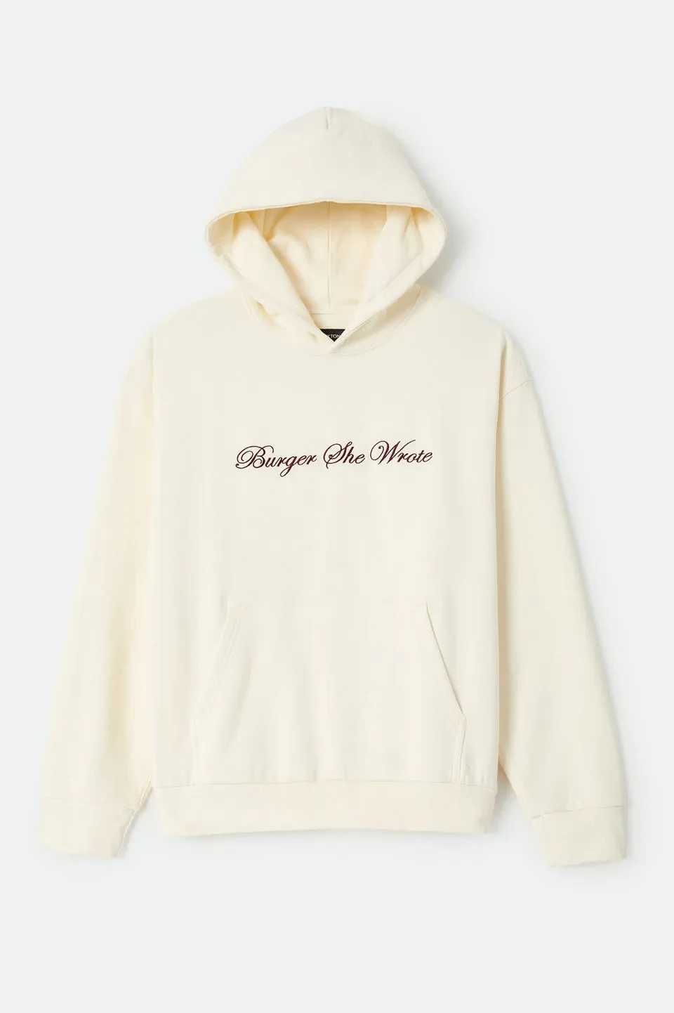 brixton-burger-she-wrote-hood-natural-beige-hoodie image 1