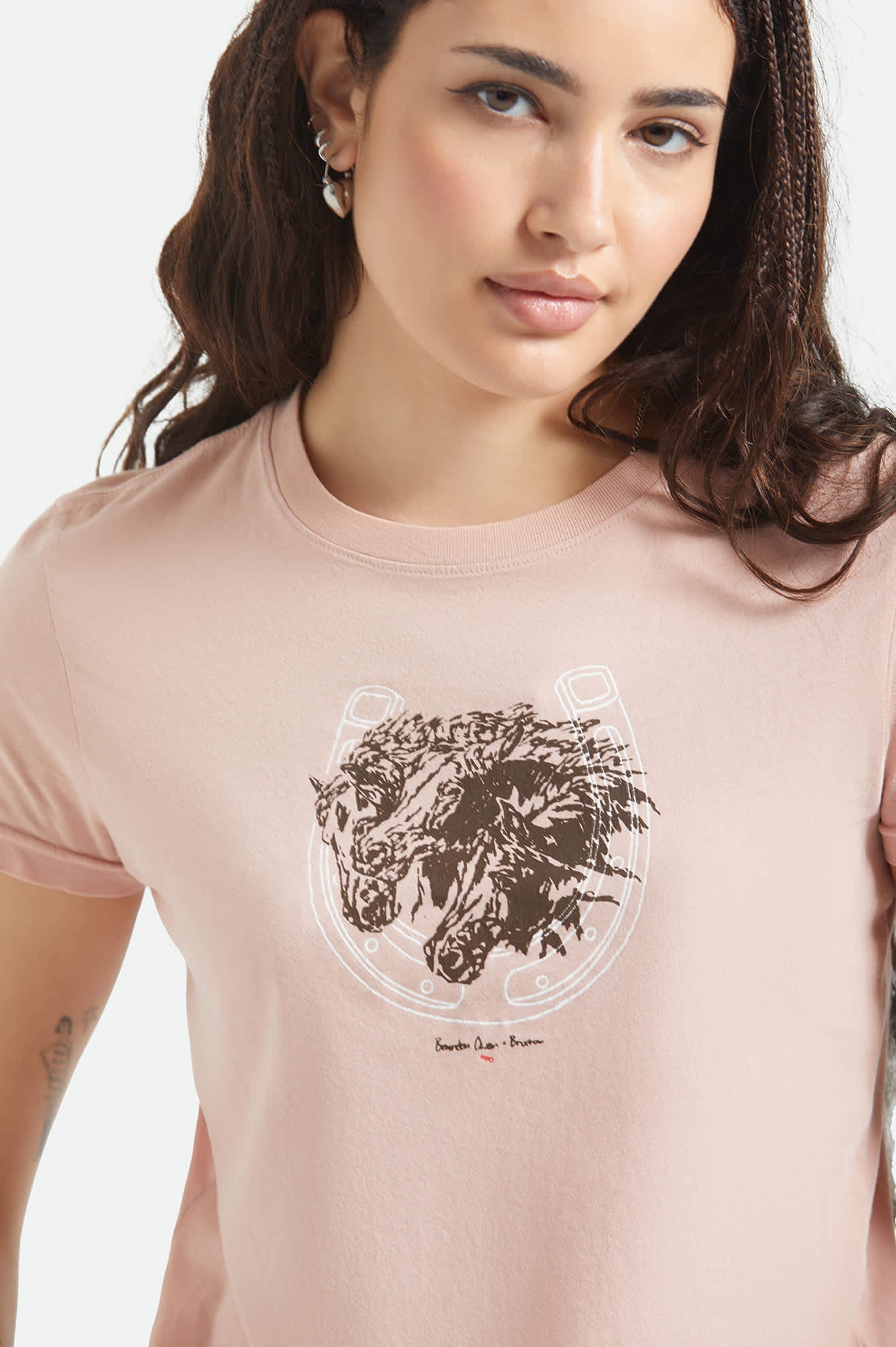 brixton-pony-club-slim-crew-t-shirt-silver-pink-print image 5