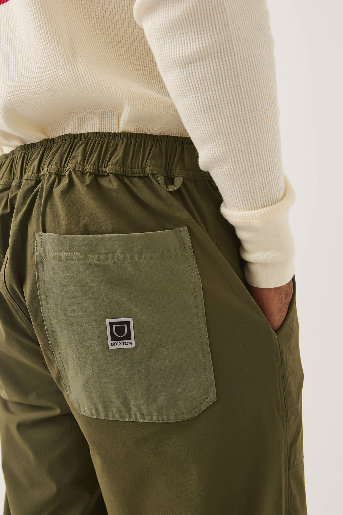brixton-journey-utility-pant-dark-olive-nylon image 6