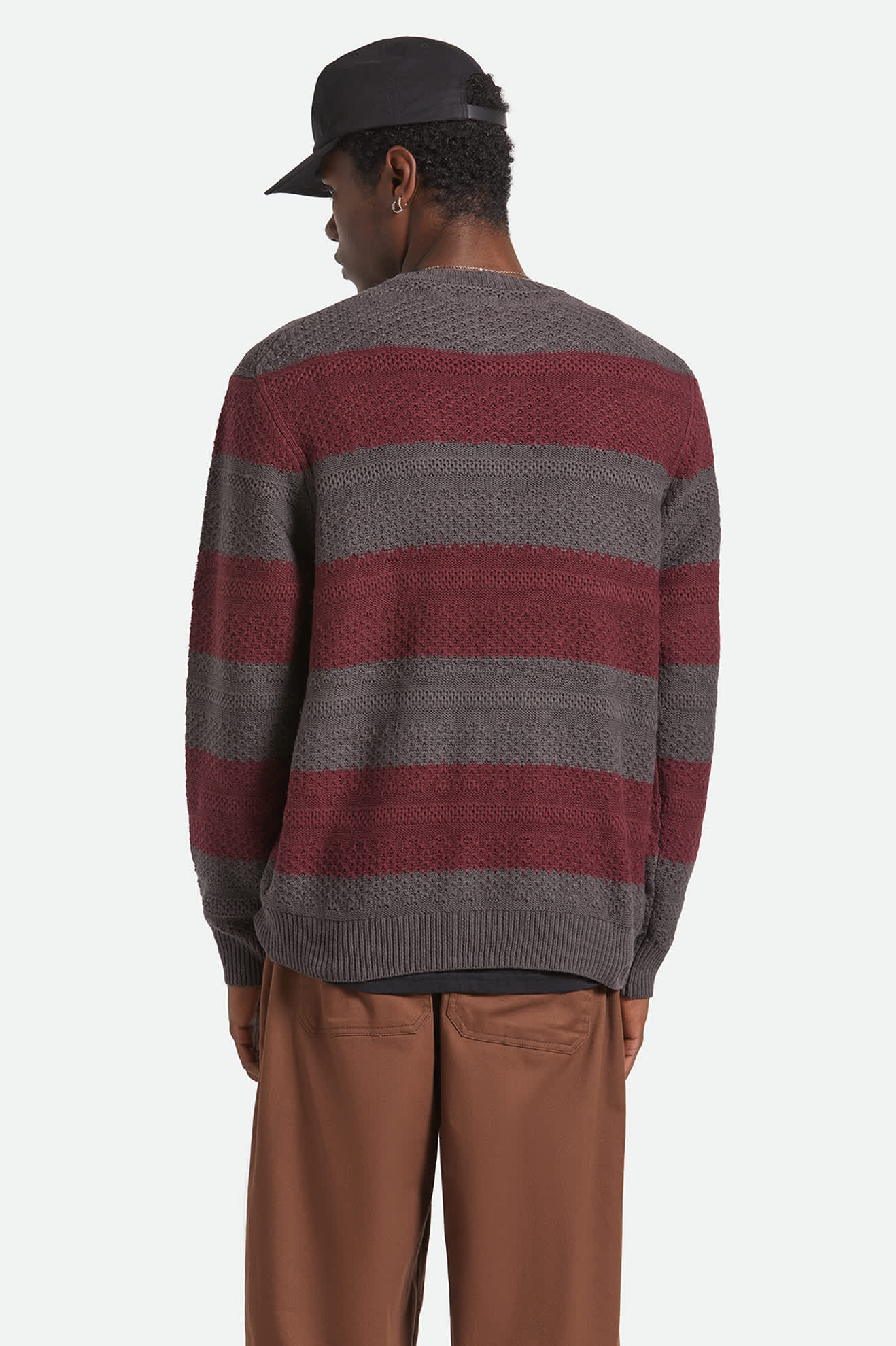 brixton-midnight-crew-sweater-pullover-schwarz-port-gestreift image 2