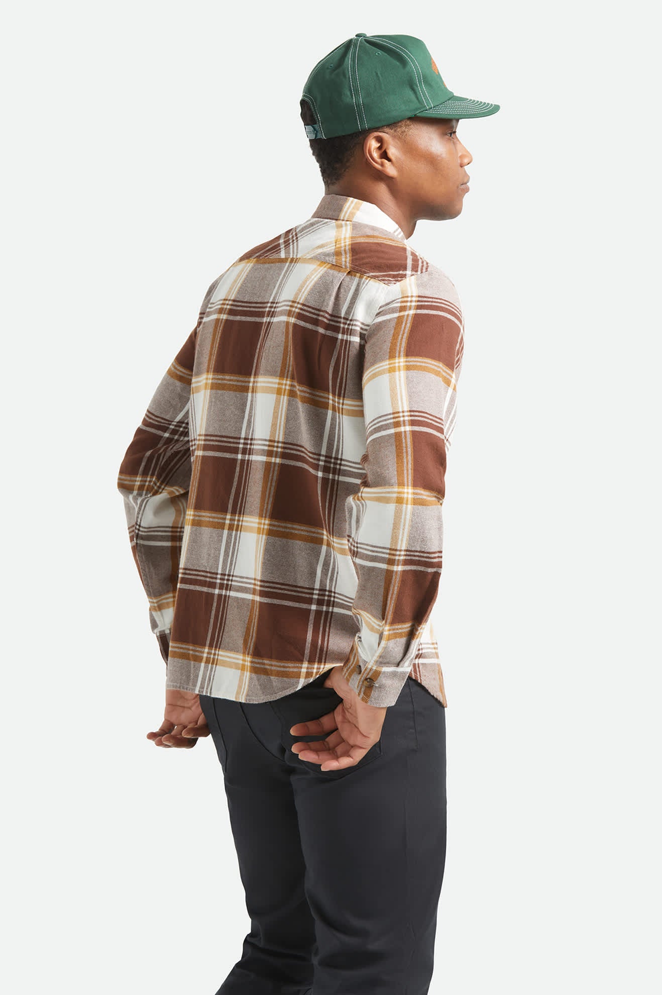 brixton-bowery-flanellhemd-chocolate-off-white-baumwolle image 5