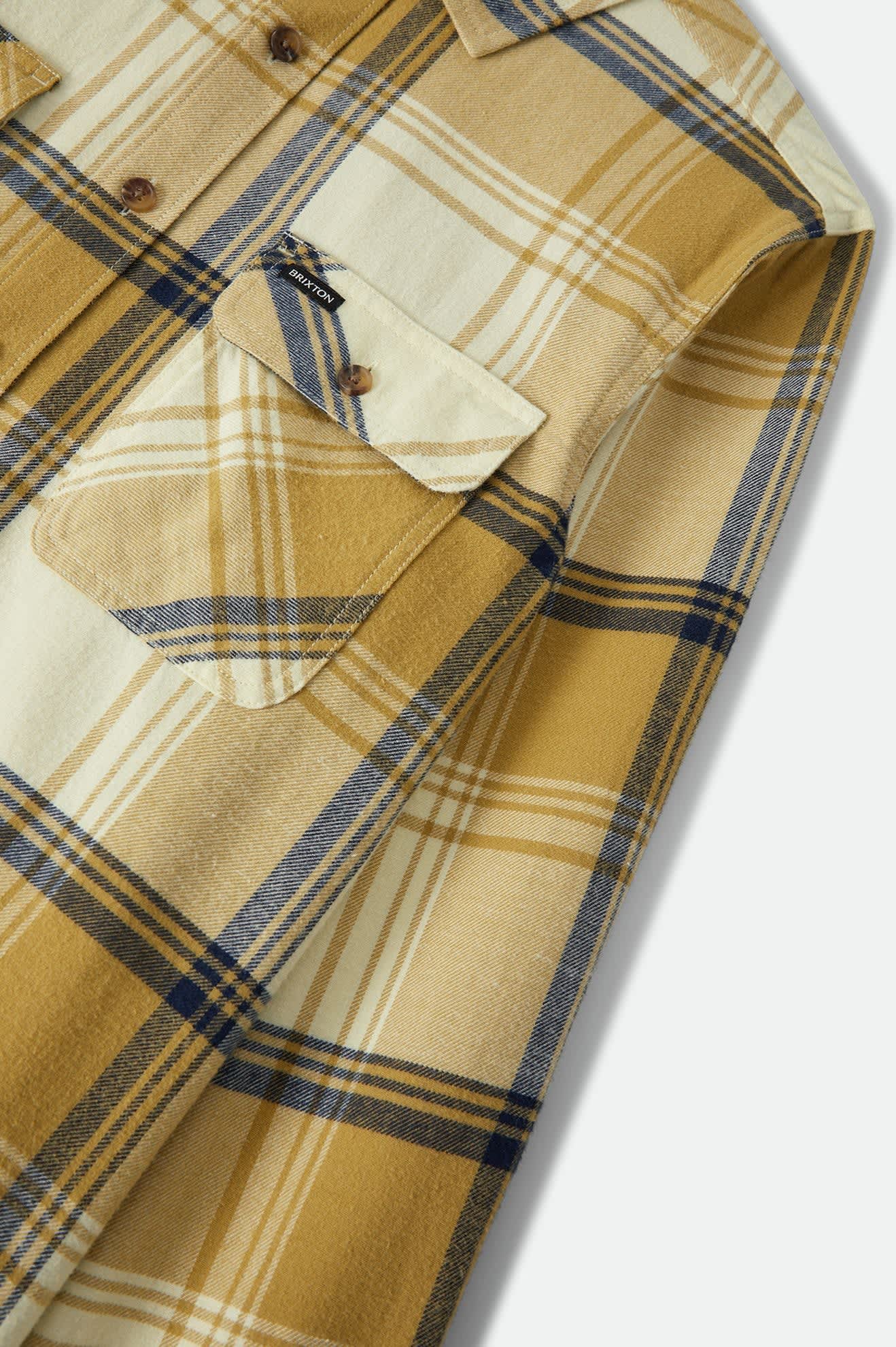 brixton-bowery-flanellhemd-yellow-dusted-ochre-baumwolle image 8