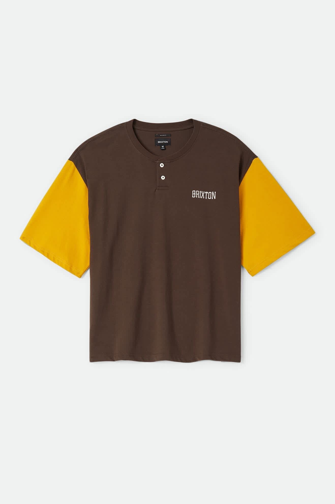 brixton-boxy-baseball-t-shirt-walnut-brown-golden-hour image 1