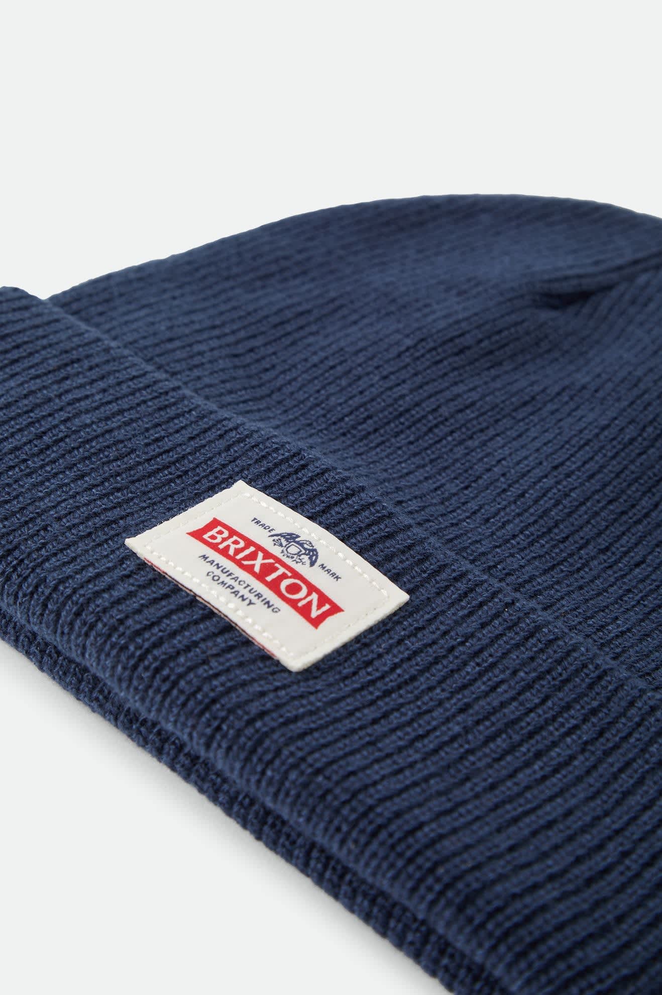 brixton-trademark-beanie-m-tze-navy-rippstrick image 2